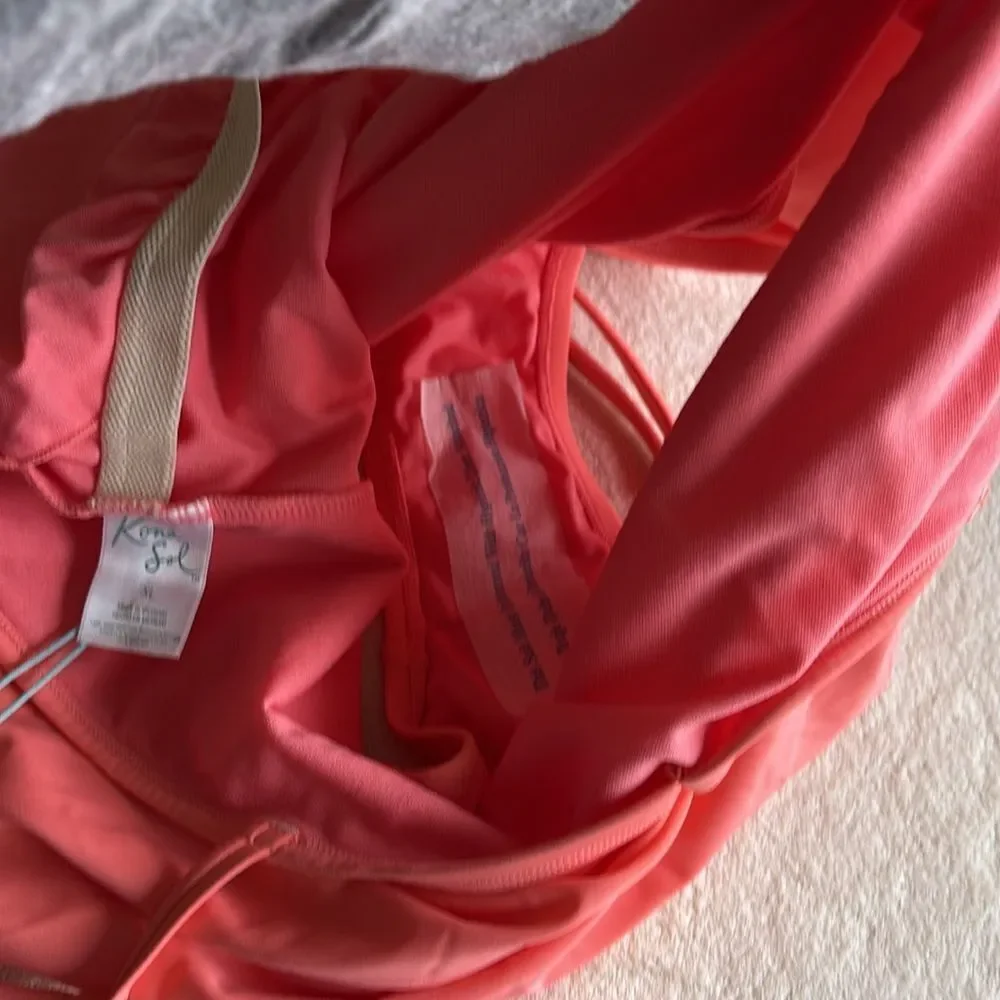 NWT KONA SOL one piece orange swimsuit bra‎ insert removal pads womens size XL